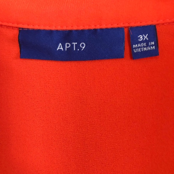 NWOT APT. 9 3X Orange Sleeveless Blouse - Picture 5 of 7